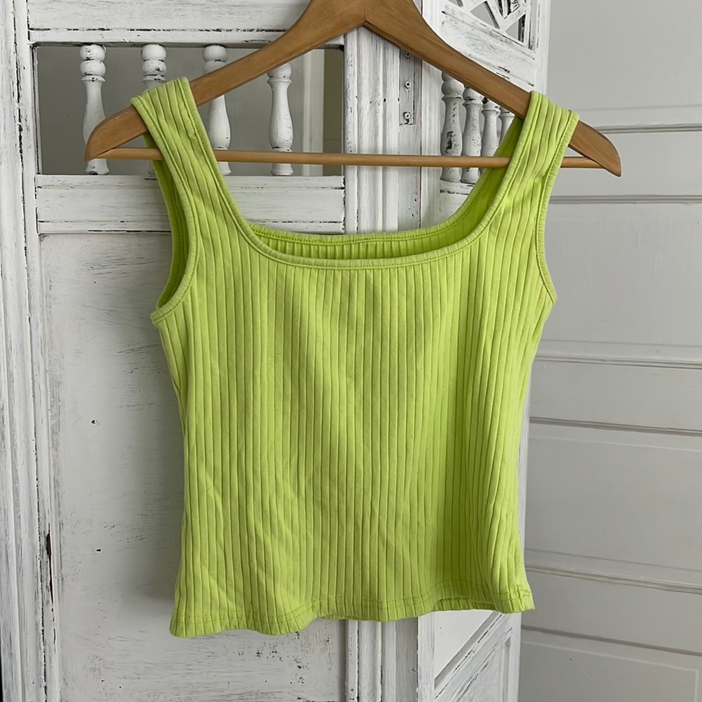 Lime green crop tank